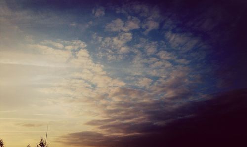 Low angle view of sky during sunset