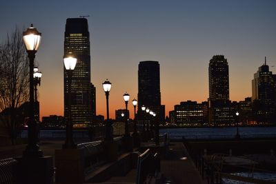 Illuminated city at night