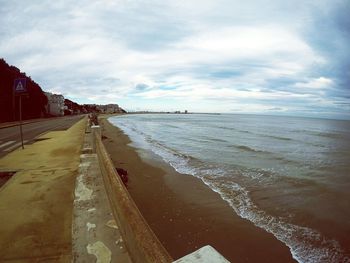 Scenic view of beach against sky