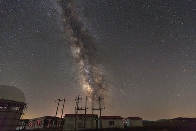 Low angle view of star field against sky at night