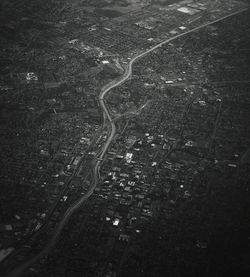 High angle view of road