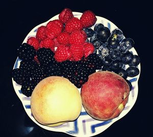 Close-up of served fruit on plate