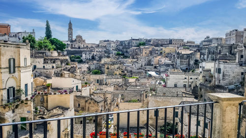 Aerial view of the historic center of matera