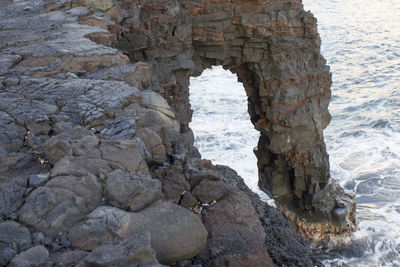 Rock formation against sky