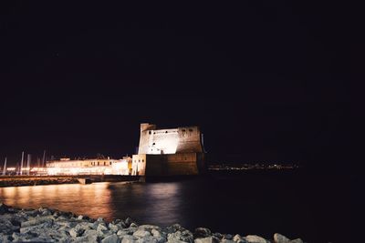 Illuminated built structure at night