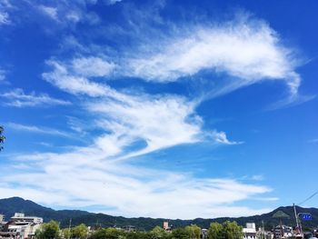 Scenic view of mountains against blue sky