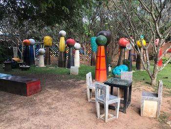 Multi colored umbrellas