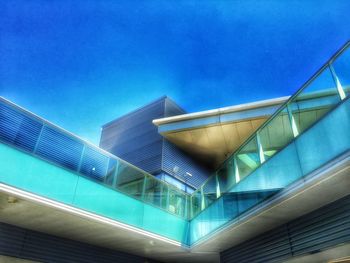 Low angle view of building against blue sky