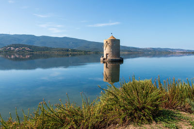 The ancient spanish mill, symbol of the city of orbetello in tuscany