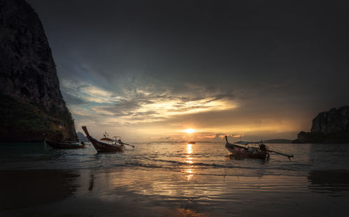 Scenic view of sunset over sea