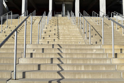 Close-up of steps with light and shadows