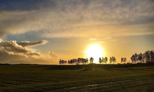 Scenic view of landscape at sunset