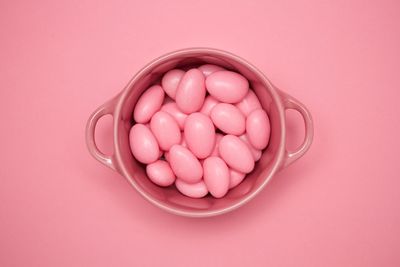 High angle view of ice cream in bowl