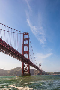 Suspension bridge over sea