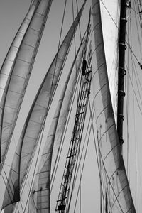 Low angle view of sailboat canvas