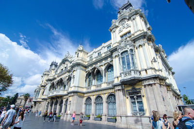 Low angle view of historic building against sky