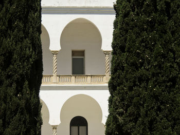 Historic building seen through entrance to window