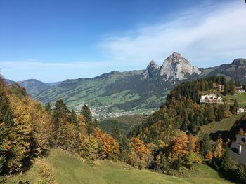 Scenic view of mountains against sky