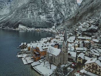 Scenic view of frozen lake against sky