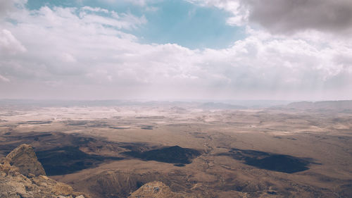 Scenic view of landscape against cloudy sky