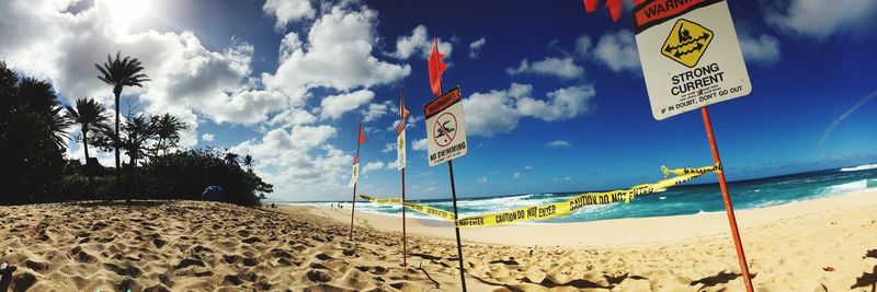 Panoramic view of beach against sky