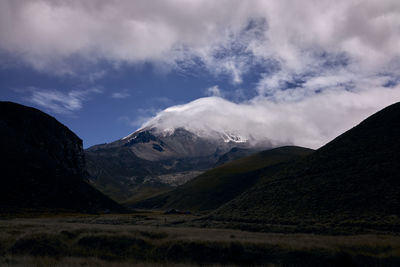 Scenic view of mountains against sky