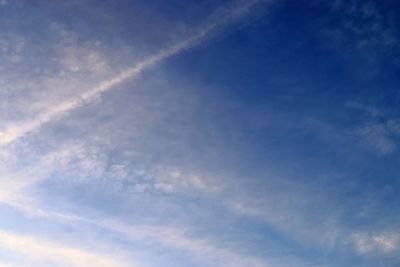 Low angle view of vapor trail in sky