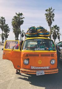 View of car on beach