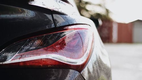 Close-up of car tail light