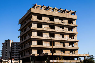 Low angle view of building against clear sky