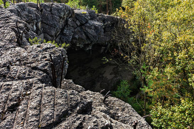 Rock formation in sunlight