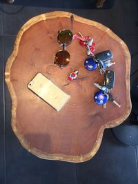 Close-up of decorations on table