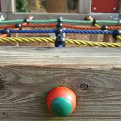 Close-up of multi colored table