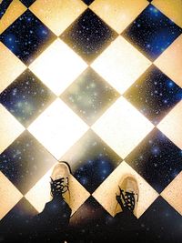 Full frame shot of tiled floor