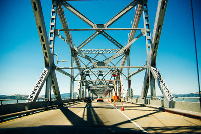 Low angle view of bridge against clear sky