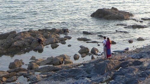 Rocks in sea