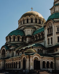 Low angle view of cathedral against clear sky