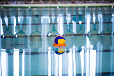 Toys floating on swimming pool