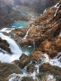 Scenic view of waterfall