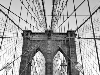 Low angle view of brooklyn bridge