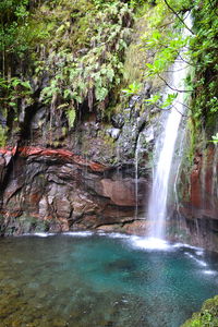 Scenic view of waterfall