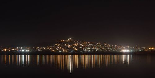 Illuminated city at night