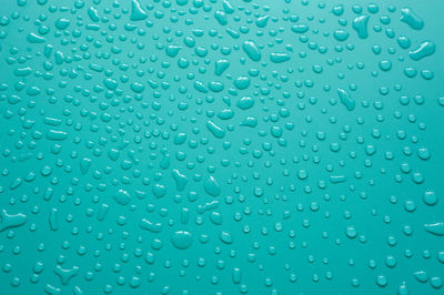 Full frame shot of raindrops on window