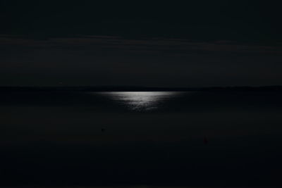 Scenic view of sea against sky at night