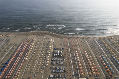 High angle view of beach
