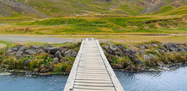 Scenic view of lake against mountain