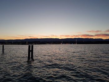 Scenic shot of calm sea at sunset