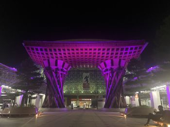 Illuminated building at night