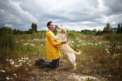 Dog on the field