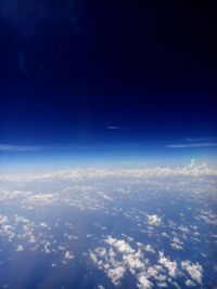 Aerial view of clouds over blue sky